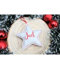 Decoración Navidad tela estrella árbol personalizada