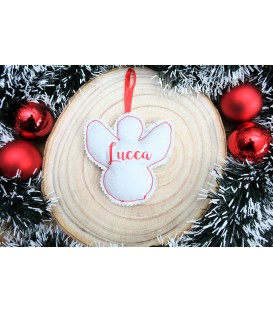 Decoración Navidad tela ángel árbol personalizada