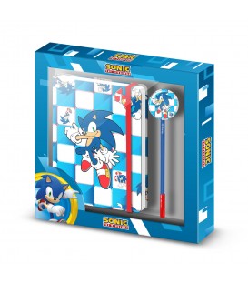 Pack libreta y boli en cajita de regalo Sonic