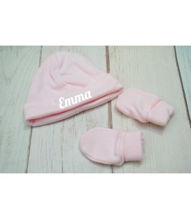 Pack gorrito manoplas OUTLET Rosa
